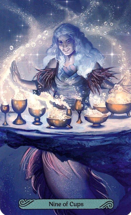 Nine of Cups card from the Mermaid Tarot deck