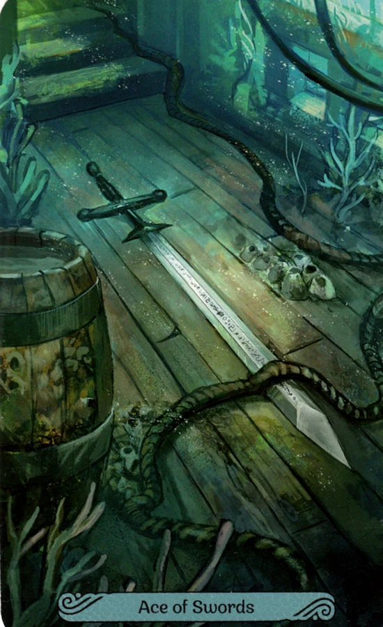 Ace of Swords card from the Mermaid Tarot deck