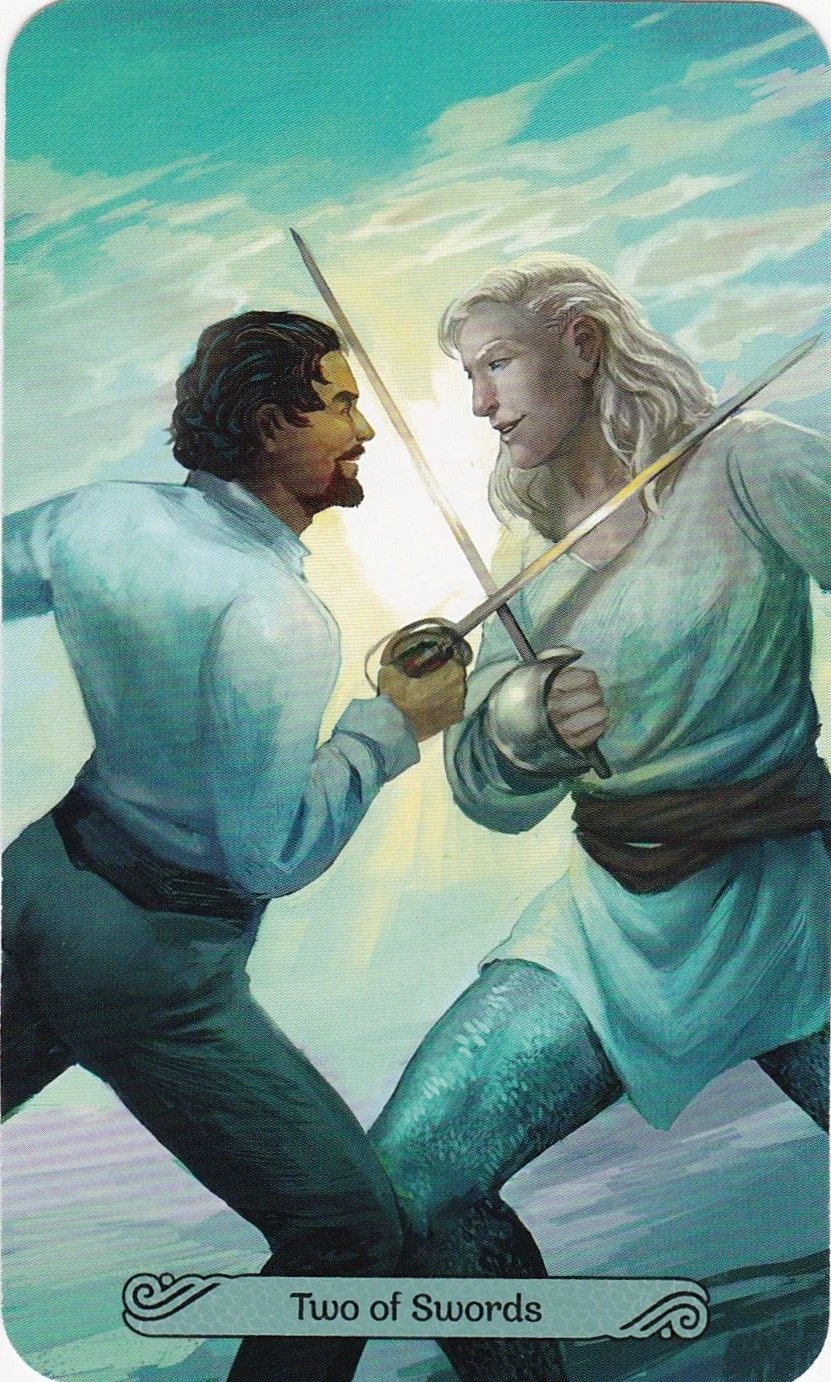 Two of Swords card from the Mermaid Tarot deck