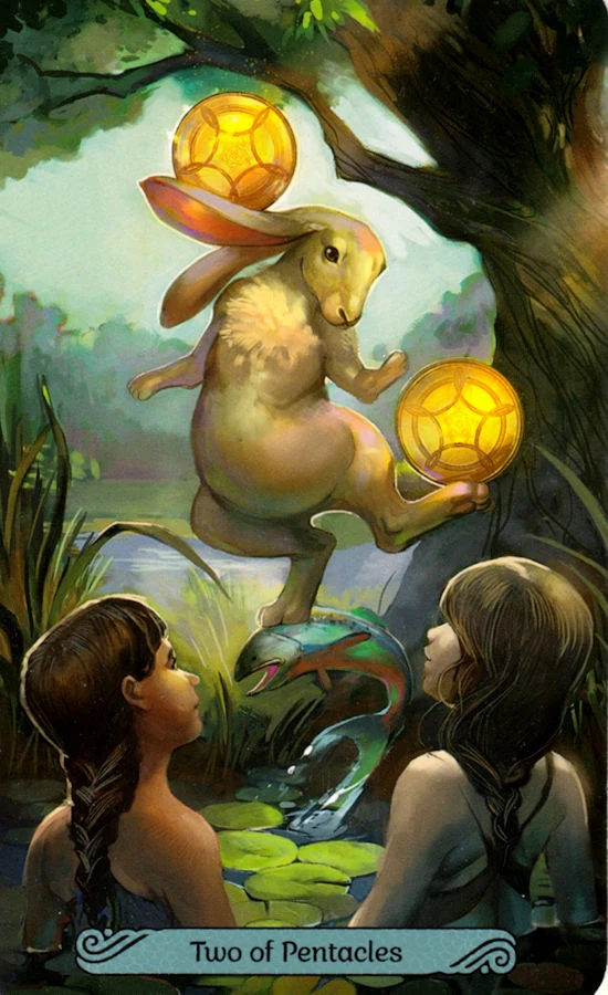 Two of Pentacles card from the Mermaid Tarot deck