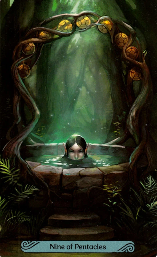 Nine of Pentacles card from the Mermaid Tarot deck