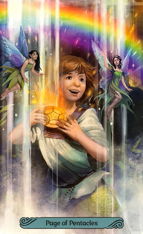Page of Pentacles card from the Mermaid Tarot deck