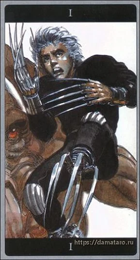 The Magician card from the Meta Barons Tarot deck