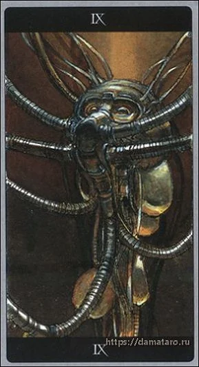 The Hermit card from the Meta Barons Tarot deck