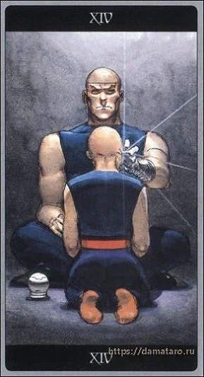 Temperance card from the Meta Barons Tarot deck