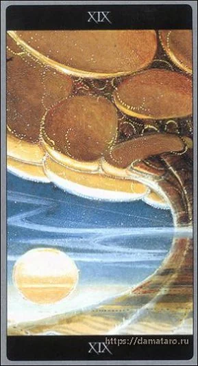 The Sun card from the Meta Barons Tarot deck