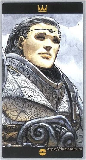 Queen of Pentacles card from the Meta Barons Tarot deck