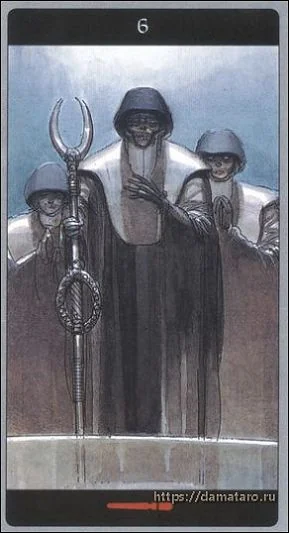 Six of Wands card from the Meta Barons Tarot deck