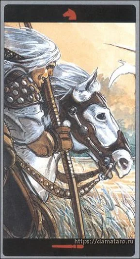 Knight of Wands card from the Meta Barons Tarot deck