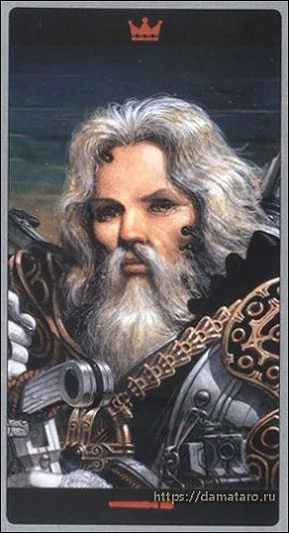 King of Wands card from the Meta Barons Tarot deck