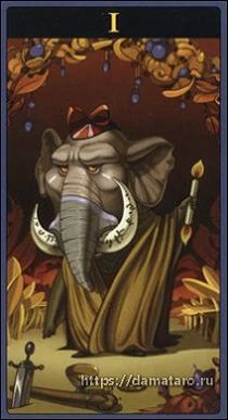 The Magician card from the Mibramig Magical Tarot deck