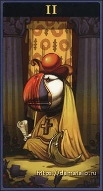 The High Priestess card from the Mibramig Magical Tarot deck