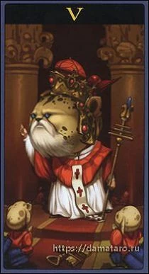 The Hierophant card from the Mibramig Magical Tarot deck