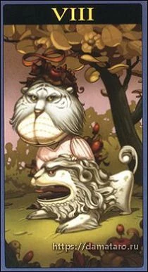 Strength card from the Mibramig Magical Tarot deck