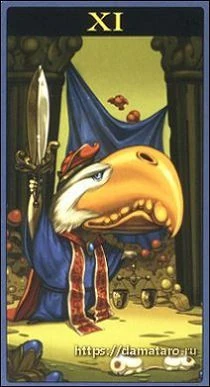 Justice card from the Mibramig Magical Tarot deck