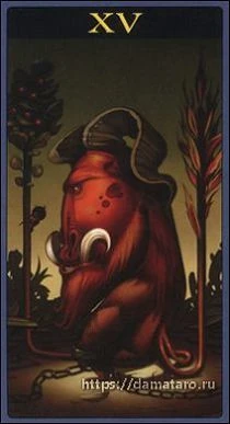 The Devil card from the Mibramig Magical Tarot deck