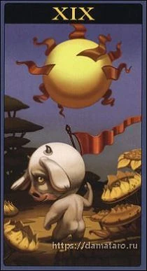 The Sun card from the Mibramig Magical Tarot deck