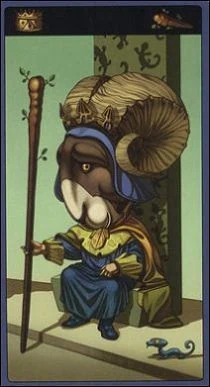 King of Wands card from the Mibramig Magical Tarot deck