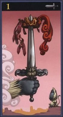 Ace of Swords card from the Mibramig Magical Tarot deck