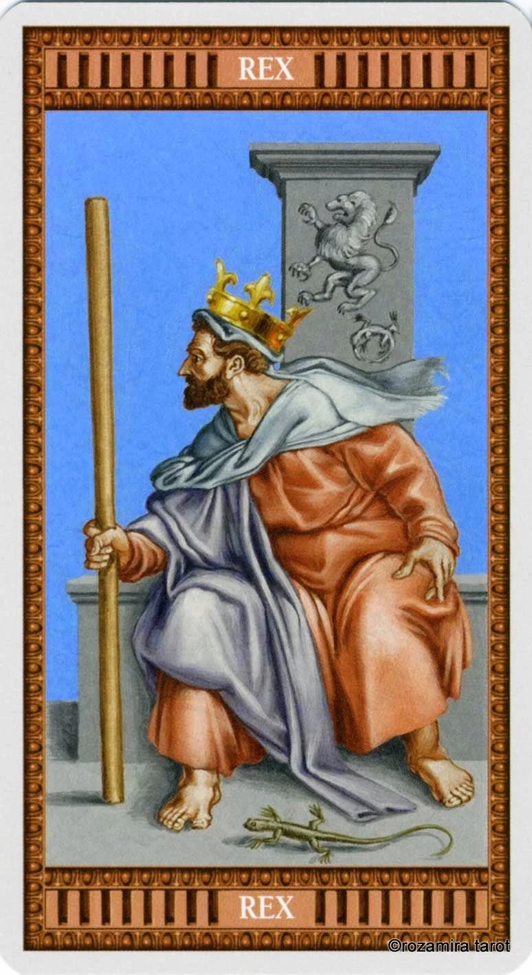 King of Wands card from the Michelangelo Tarot deck