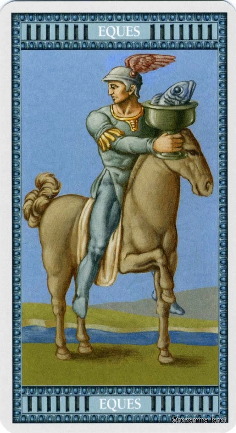 Knight of Cups card from the Michelangelo Tarot deck