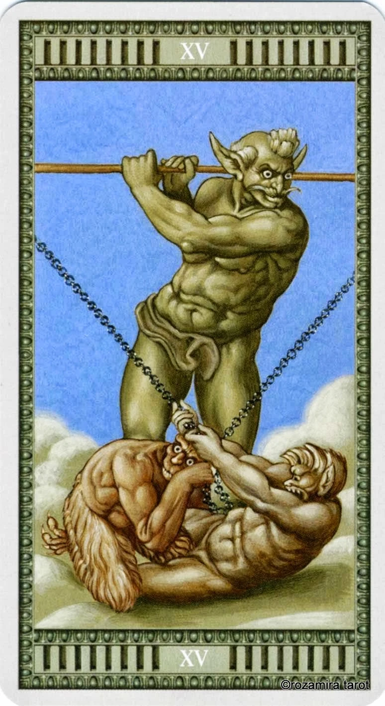The Devil card from the Michelangelo Tarot deck