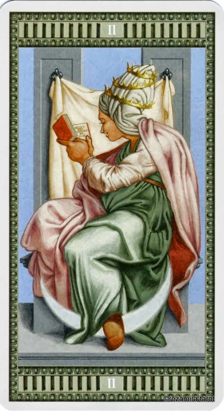 The High Priestess card from the Michelangelo Tarot deck