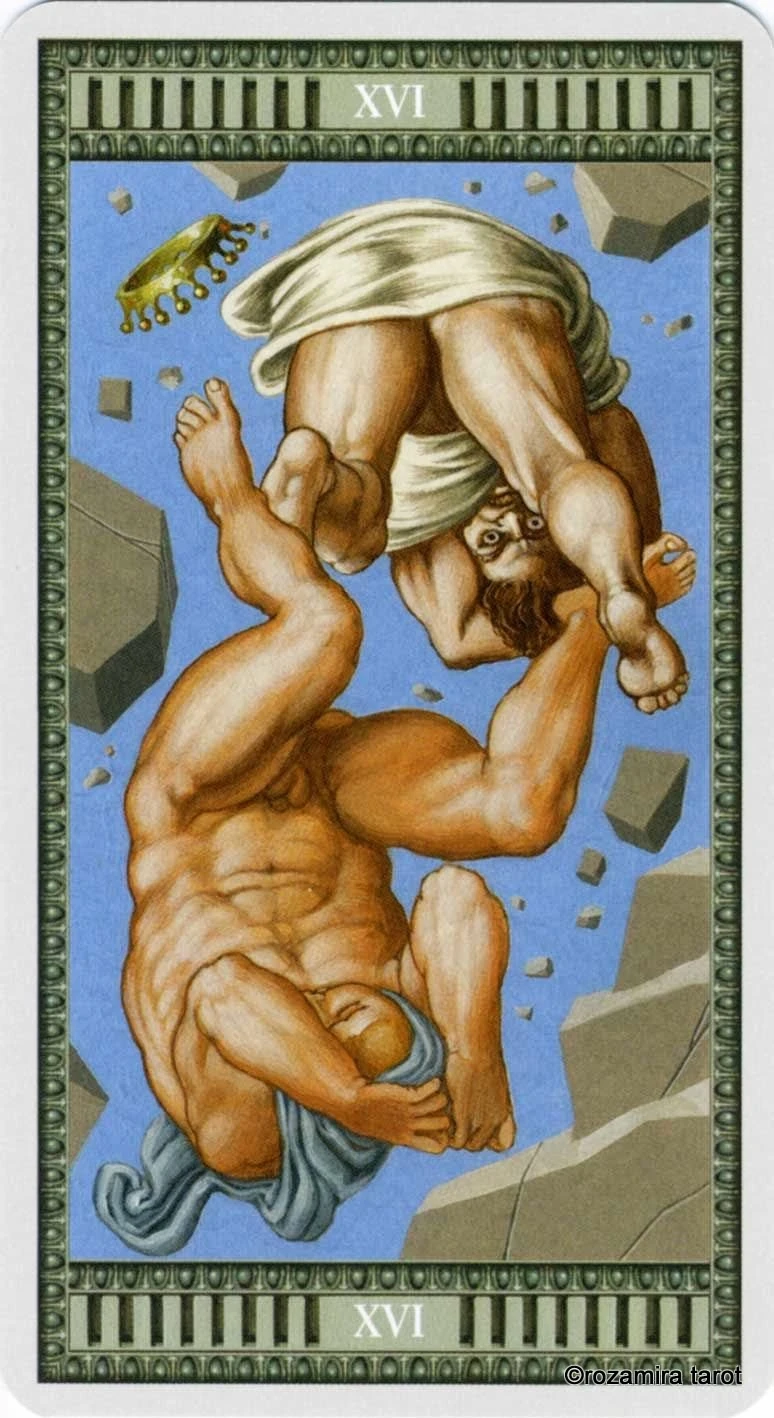 The Tower card from the Michelangelo Tarot deck