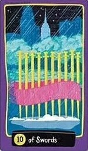 Ten of Swords - Midnight City Tarot - Jackie Gillies