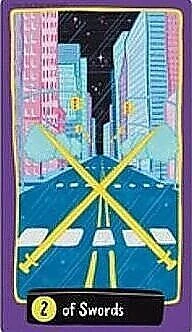 Two of Swords - Midnight City Tarot - Jackie Gillies