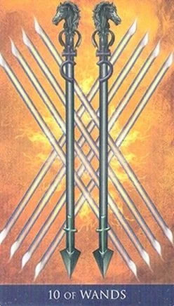 10 of Wands - Millenium Thoth Tarot - Renata Lechner
