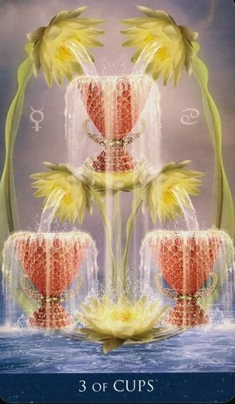3 of Cups - Millenium Thoth Tarot - Renata Lechner