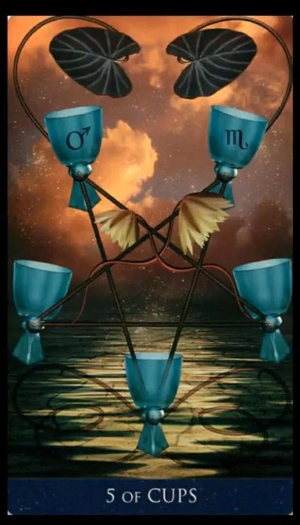 5 of Cups - Millenium Thoth Tarot - Renata Lechner