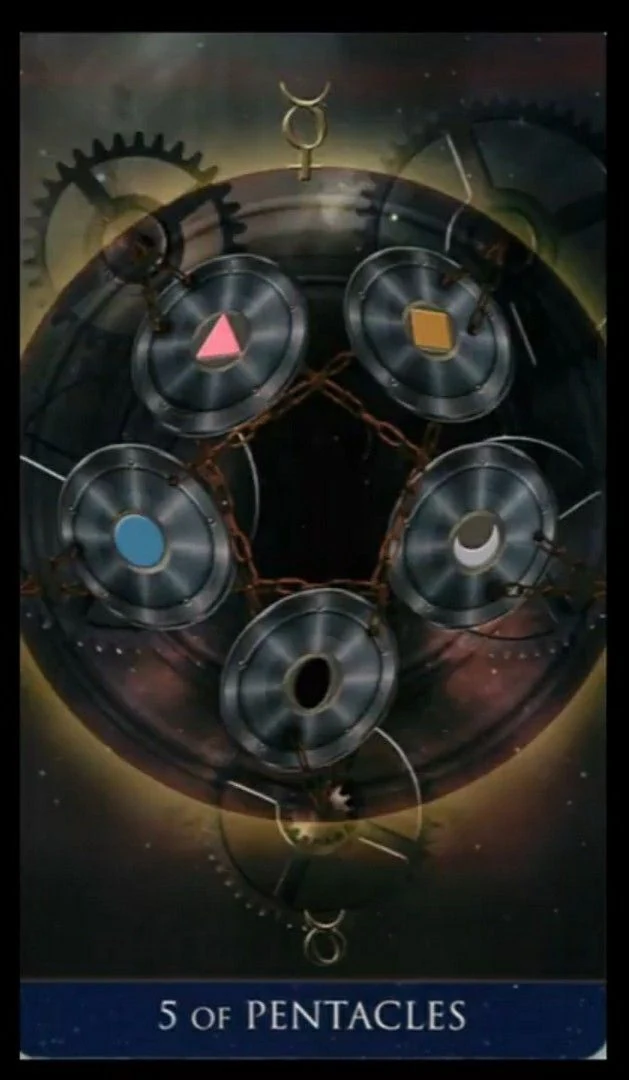5 of Pentacles - Millenium Thoth Tarot - Renata Lechner