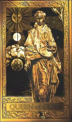 Queen of Cups card from the Millennium Tarot deck by Dorothy Simpson Krause
