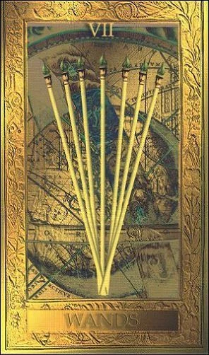 Seven of Wands - Millennium Tarot - Dorothy Krause