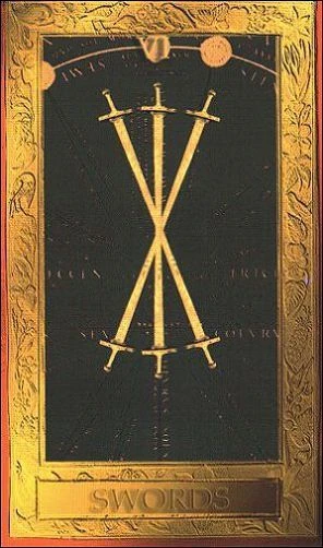 Six of Swords - Millennium Tarot - Dorothy Krause