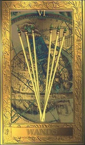 Six of Wands - Millennium Tarot - Dorothy Krause