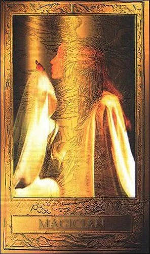 The Magician card from the Millennium Tarot deck by Dorothy Simpson Krause