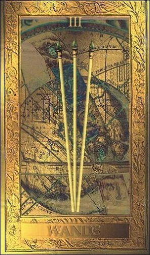 Three of Wands - Millennium Tarot - Dorothy Krause