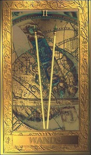 Two of Wands - Millennium Tarot - Dorothy Krause
