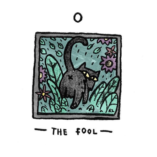 The Fool card from the Mini Cat Tarot deck