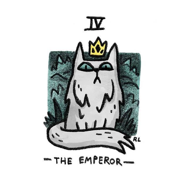 The Emperor card from the Mini Cat Tarot deck
