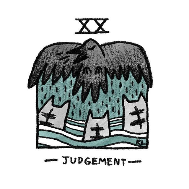 Judgement card from the Mini Cat Tarot deck