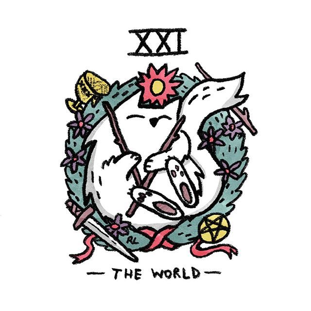 The World card from the Mini Cat Tarot deck