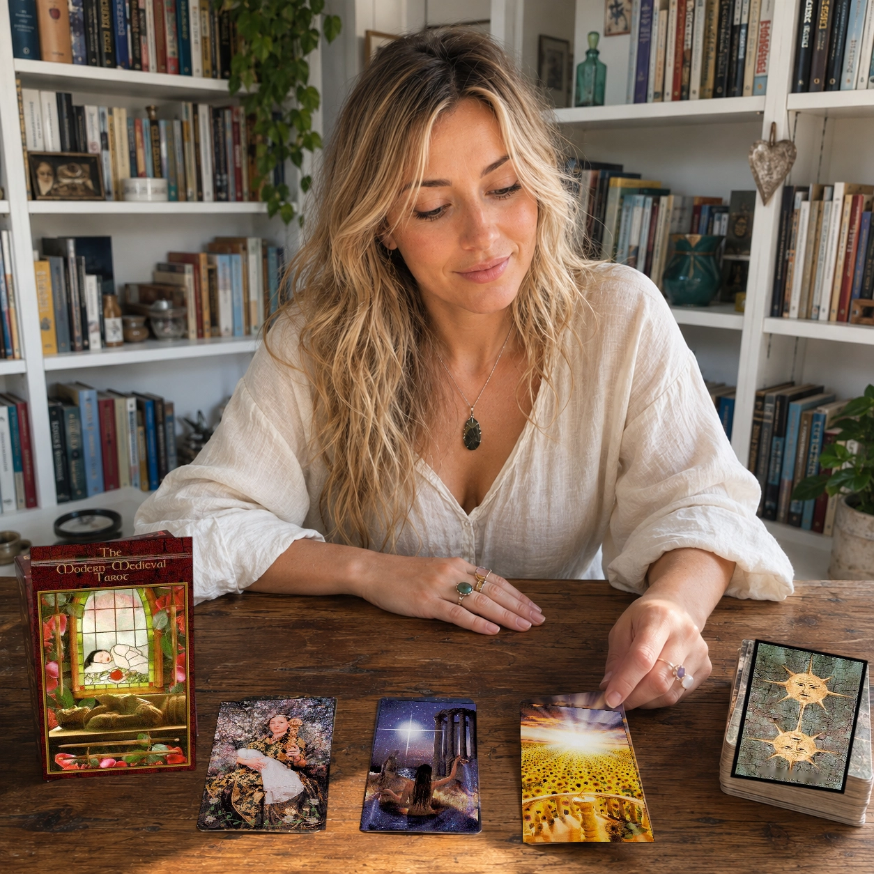 Aurica reading with the Modern Medieval Tarot by Shayn Amber Wetherell and Tim Wetherell