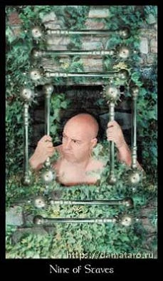 Nine of Staves - Modern Medieval Tarot - Shayn Amber Wetherell and Tim Wetherell