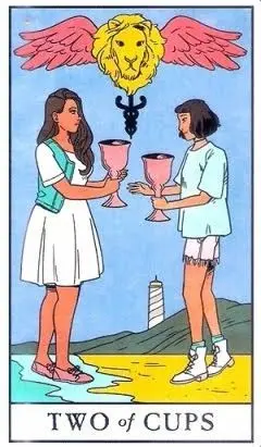 2 of Cups - Modern Witch Tarot - Tarot Deck by Lisa Sterle