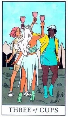 3 of Cups - Modern Witch Tarot - Tarot Deck by Lisa Sterle