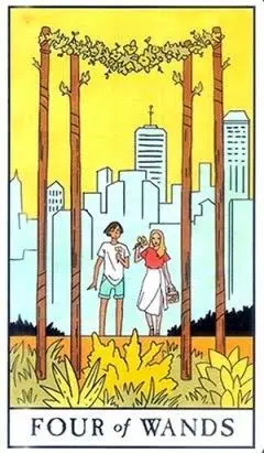 4 of Wands - Modern Witch Tarot - Tarot Deck by Lisa Sterle